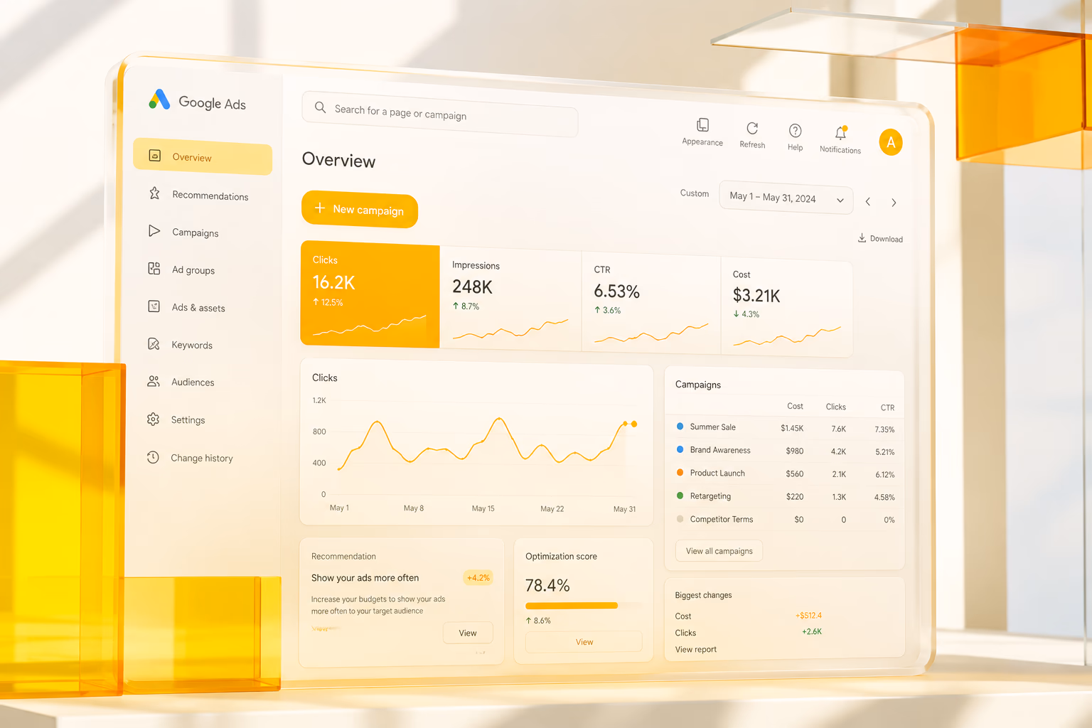 A fully-built Google Ads account — campaigns, audiences, conversion tracking, and weekly optimisation all included.